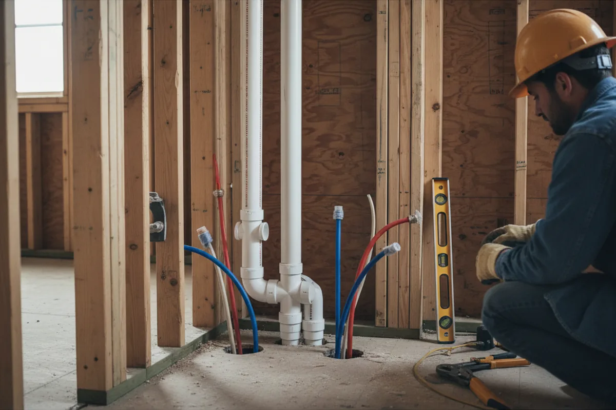 Drain and supply rough-in during Drain Cleaning in Aliso Viejo
