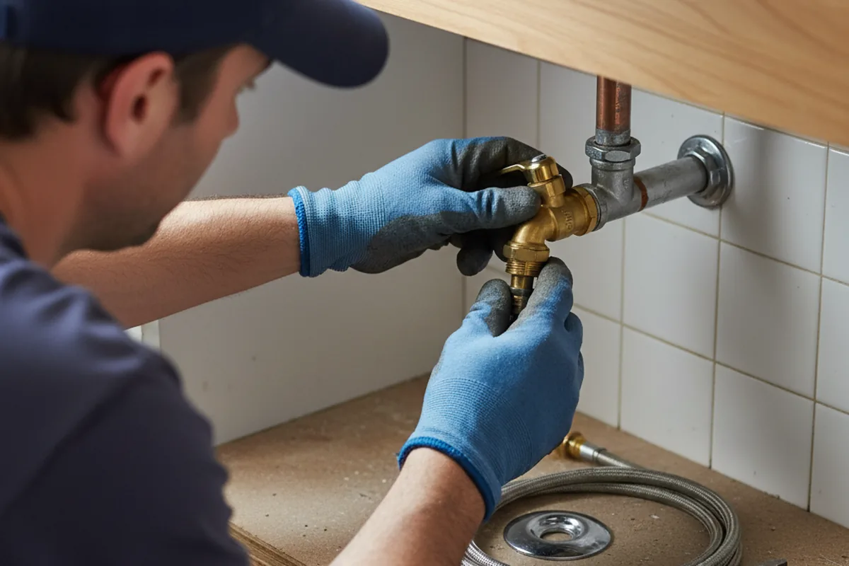 Shutoff valve and fitting work during Burst Pipe Repair in Aliso Viejo